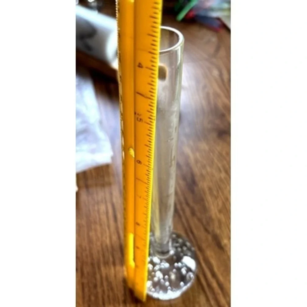 Clear Glass Narrow Bud Vase Bubble Base